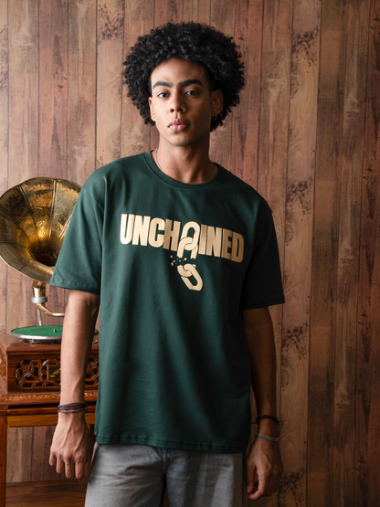 UNCHAINED Green Oversized T-Shirt