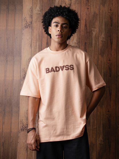 BADASS Peach Orange Oversized T-shirt