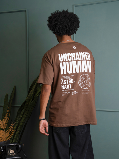 UNCHAINED Brown Oversized T-Shirt