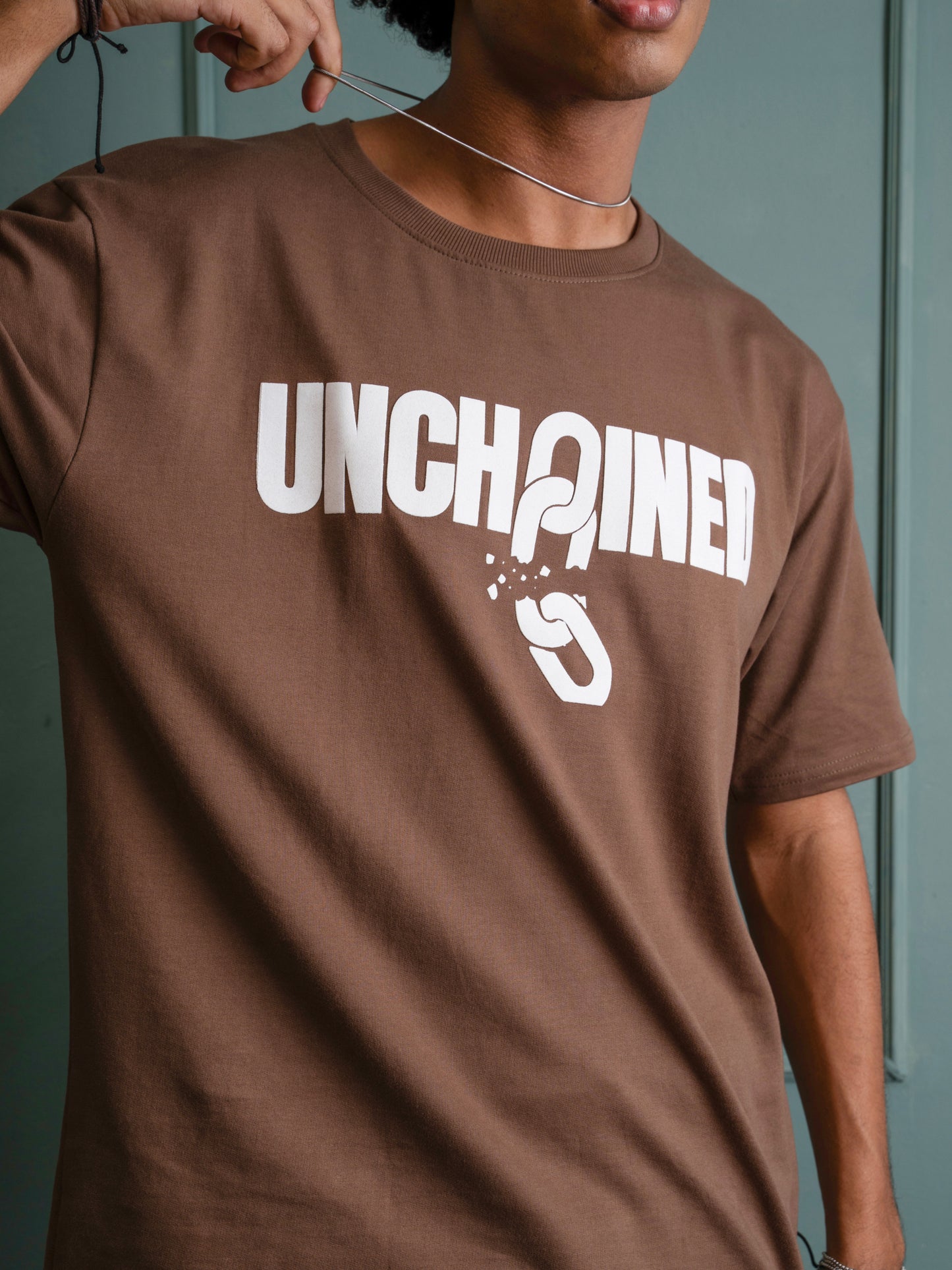 UNCHAINED Brown Oversized T-Shirt