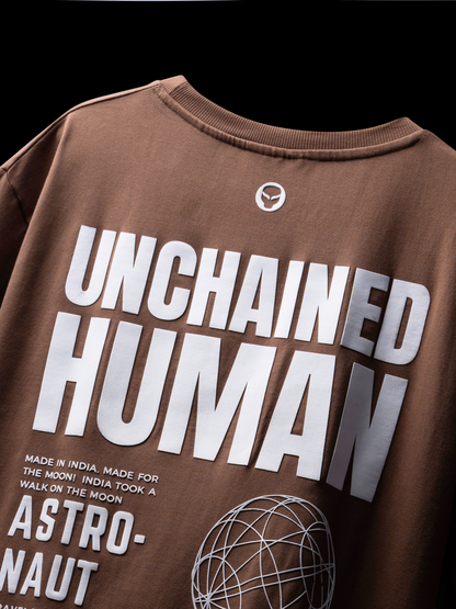 UNCHAINED Brown Oversized T-Shirt