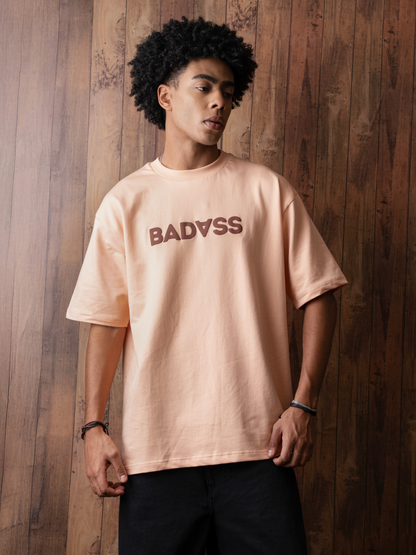 BADASS Peach Orange Oversized T-shirt