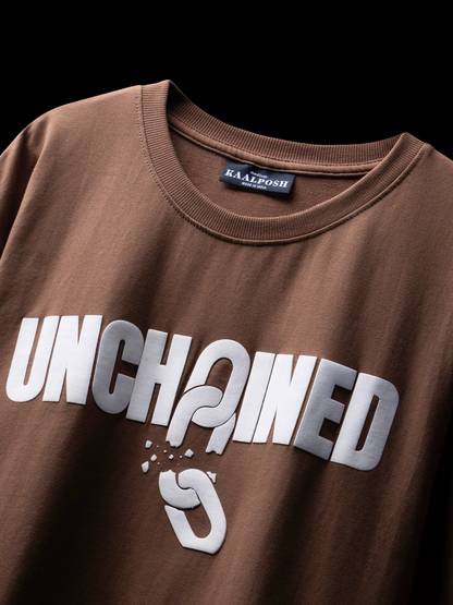 UNCHAINED Brown Oversized T-Shirt