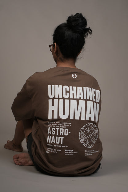 UNCHAINED Brown Oversized T-Shirt