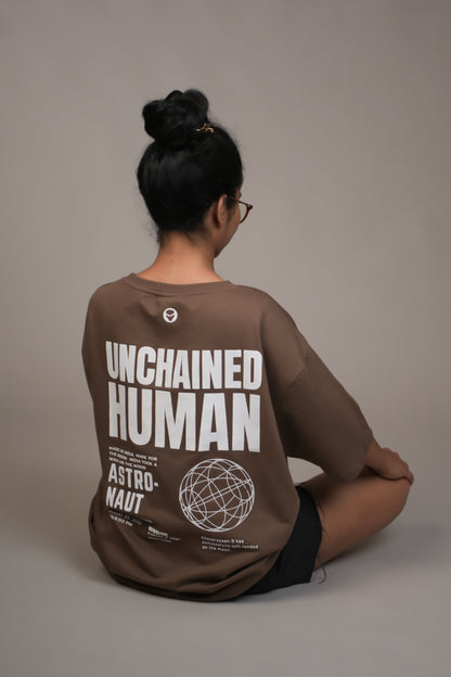 UNCHAINED Brown Oversized T-Shirt