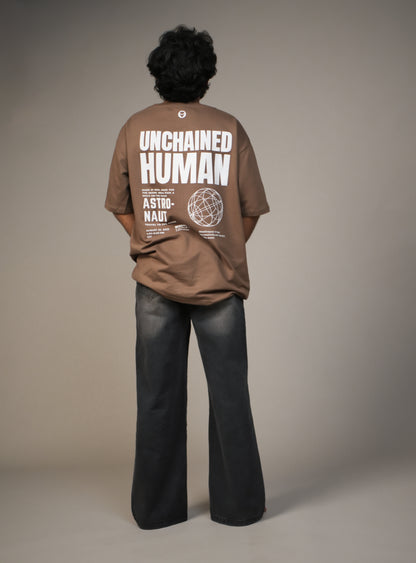 UNCHAINED Brown Oversized T-Shirt