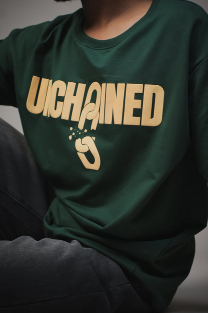 UNCHAINED Green Oversized T-Shirt