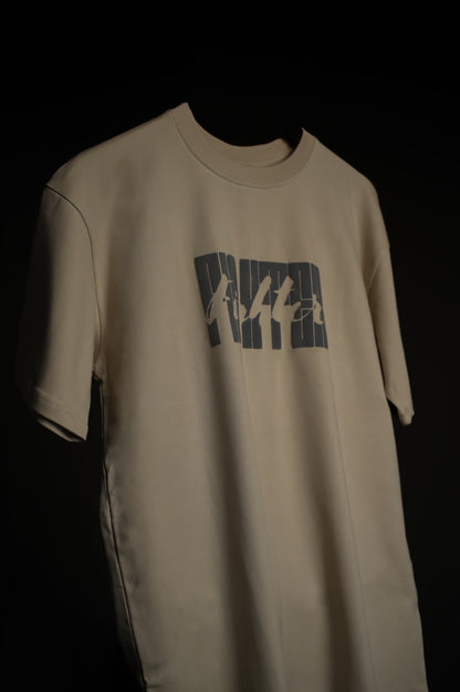 FIGHTER Beige Oversized T-shirt