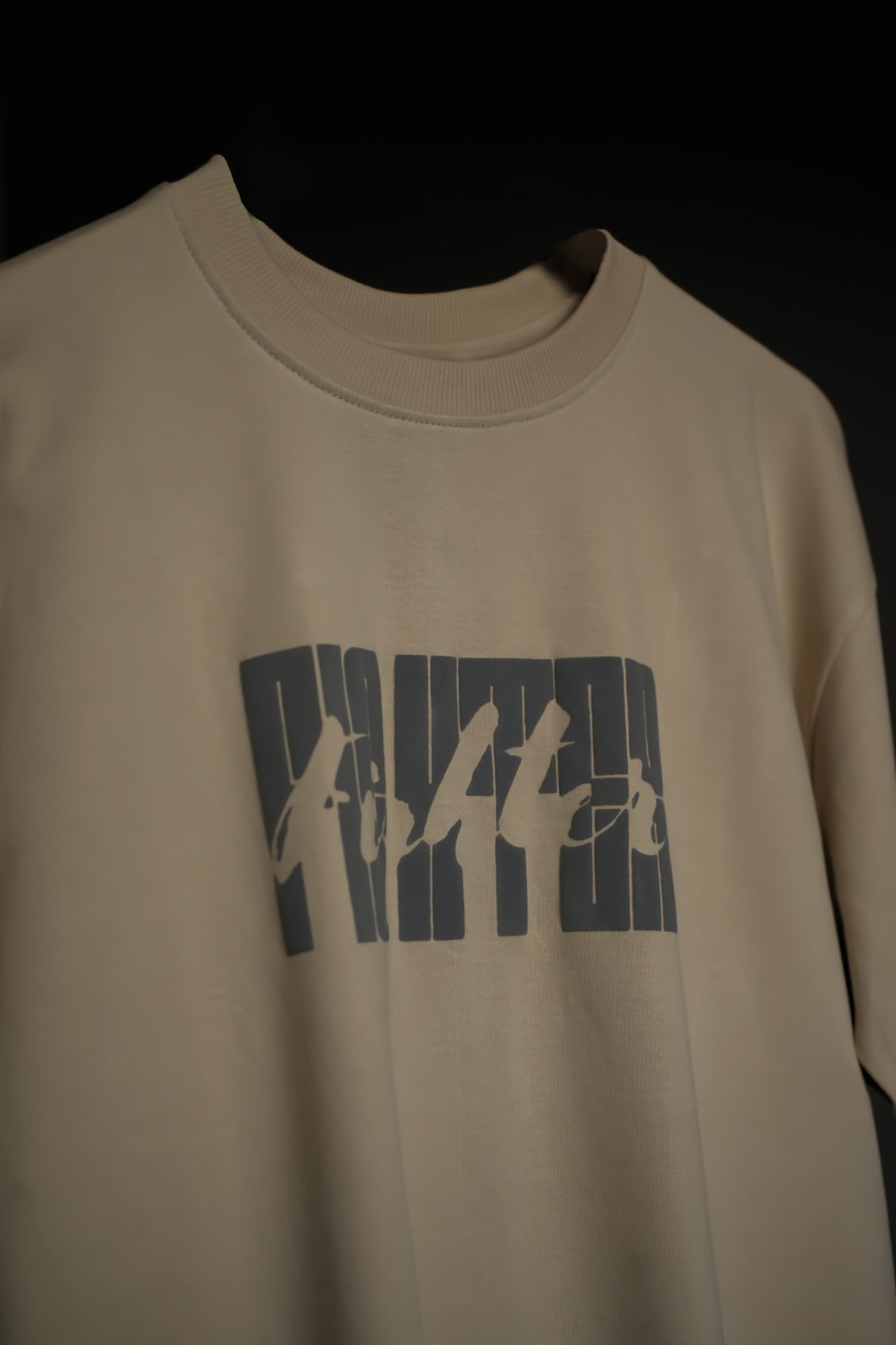 FIGHTER Beige Oversized T-shirt